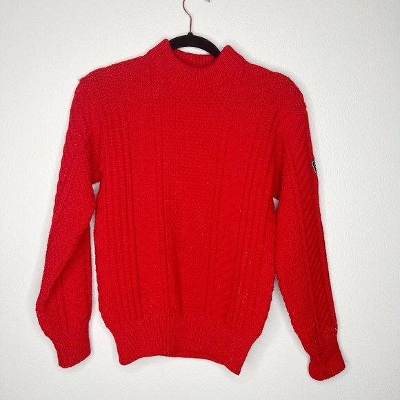 Vintage RollyGo Sweater Red 100% Wool Made in Italy Knit - Picture 4 of 8
